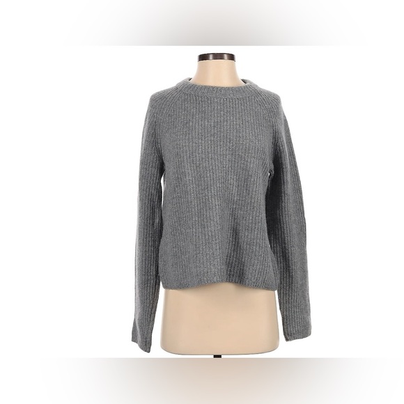 Quince 100% Mongolian Cashmere Jenni Kayne Fisherman Sweater Light Grey Medium - Picture 3 of 9